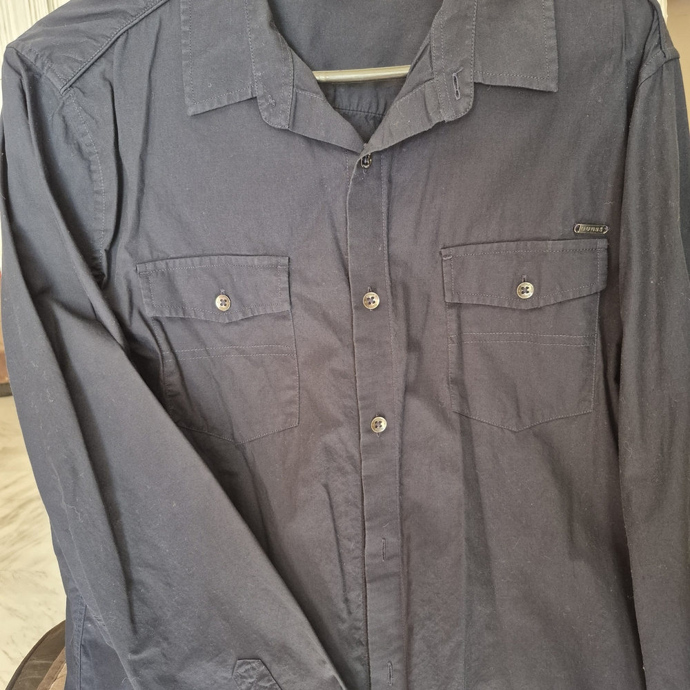 Guess Black Button-Up Shirt